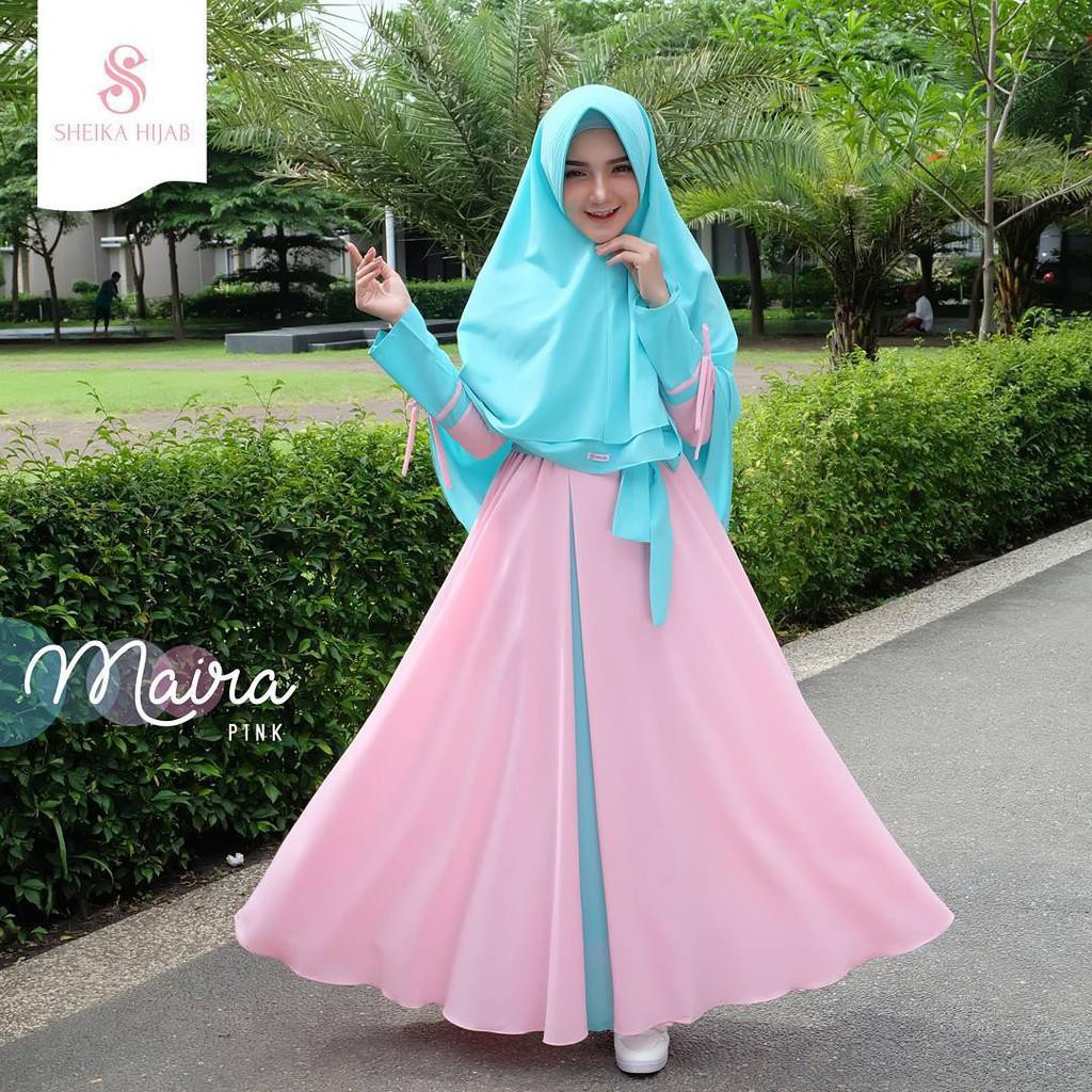 Sheika Hijab Maira Warna Abu Biru