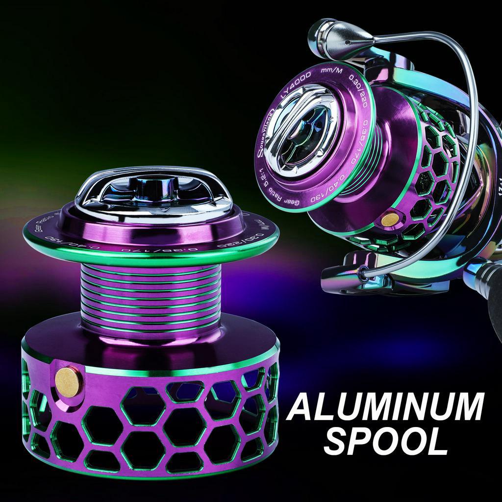 Sougayilang Reel Pancing Berputar Rasio Gigi Reel Pancing 5.2: 1 13 + 1 Bantalan Gulungan Pancing Warna Kecepatan Tinggi untuk air tawar