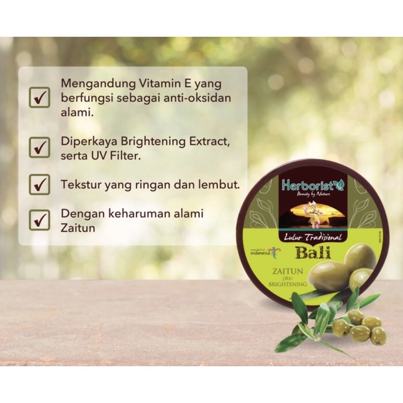 Herborist lulur tradisional bali zaitun + brightening 100 gram