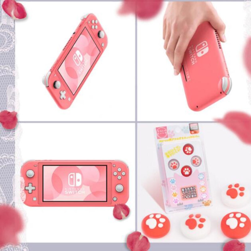 Nintendo Switch 4pcs Colorful Cute Cat Paw Claw Thumb Stick Grip Cap Joystick Cover For Nintendo Switch Lite NS Joy-Con Controller Gamepad Case