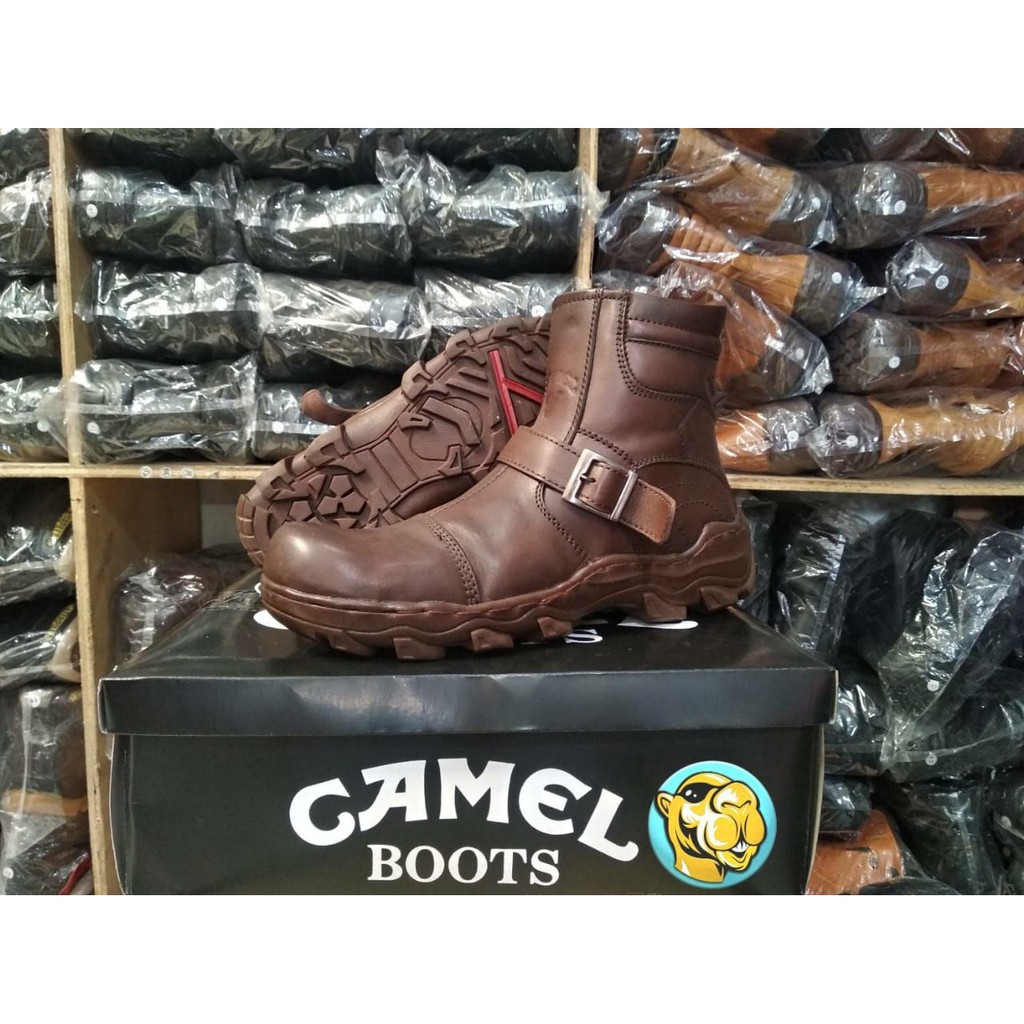 Sepatu Boots Pria Safety CAMEL Full Up Kulit