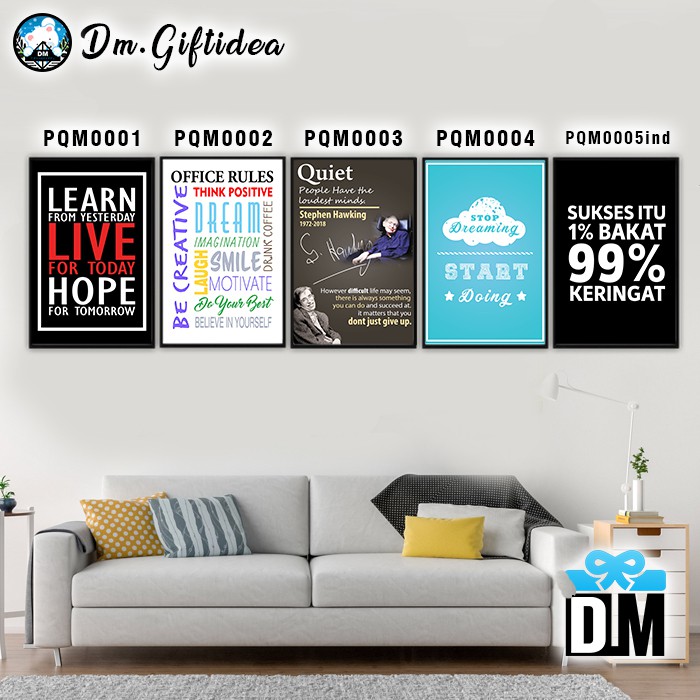 WALL DECOR Hiasan Dinding Poster Quotes Motivasi Ukuran A3