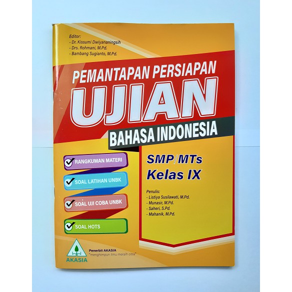 Buku Akasia Pemantapan Persiapan Ujian Bahasa Indonesia Smp Mts Terbaru Shopee Indonesia