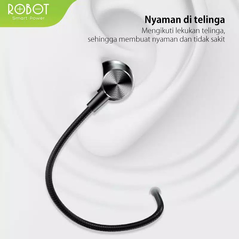 Headset Robot RE101S Wired Headset Wired Earphone Bass