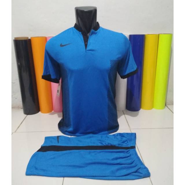 [BERKERAH] NIKE TURKIS BIRU MUDA 2019 KERAH KOSTUM FUTSAL JERSEY KAOS BAJU BOLA SETELAN 26sport