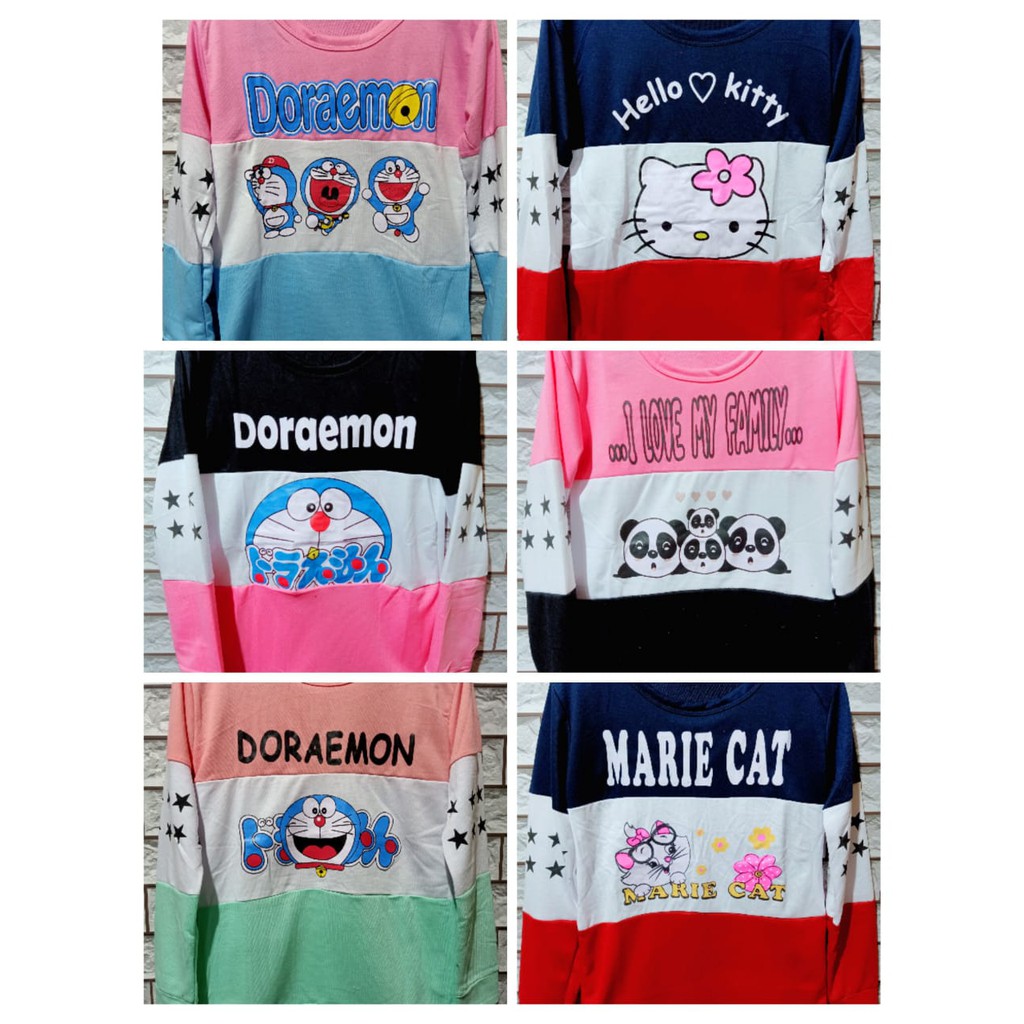 LEANA58 SWEATER WANITA KOMBINASI MOTIF RANDOM