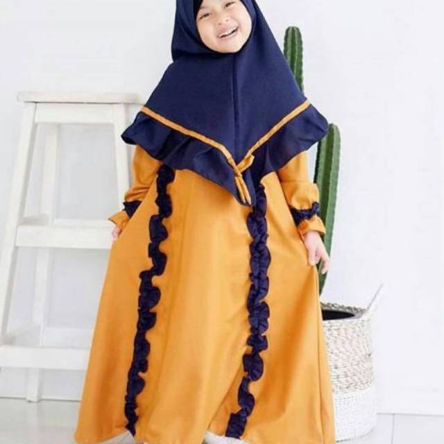 Baju anak syar'i gamis anak usia umur 8 -10 tahun