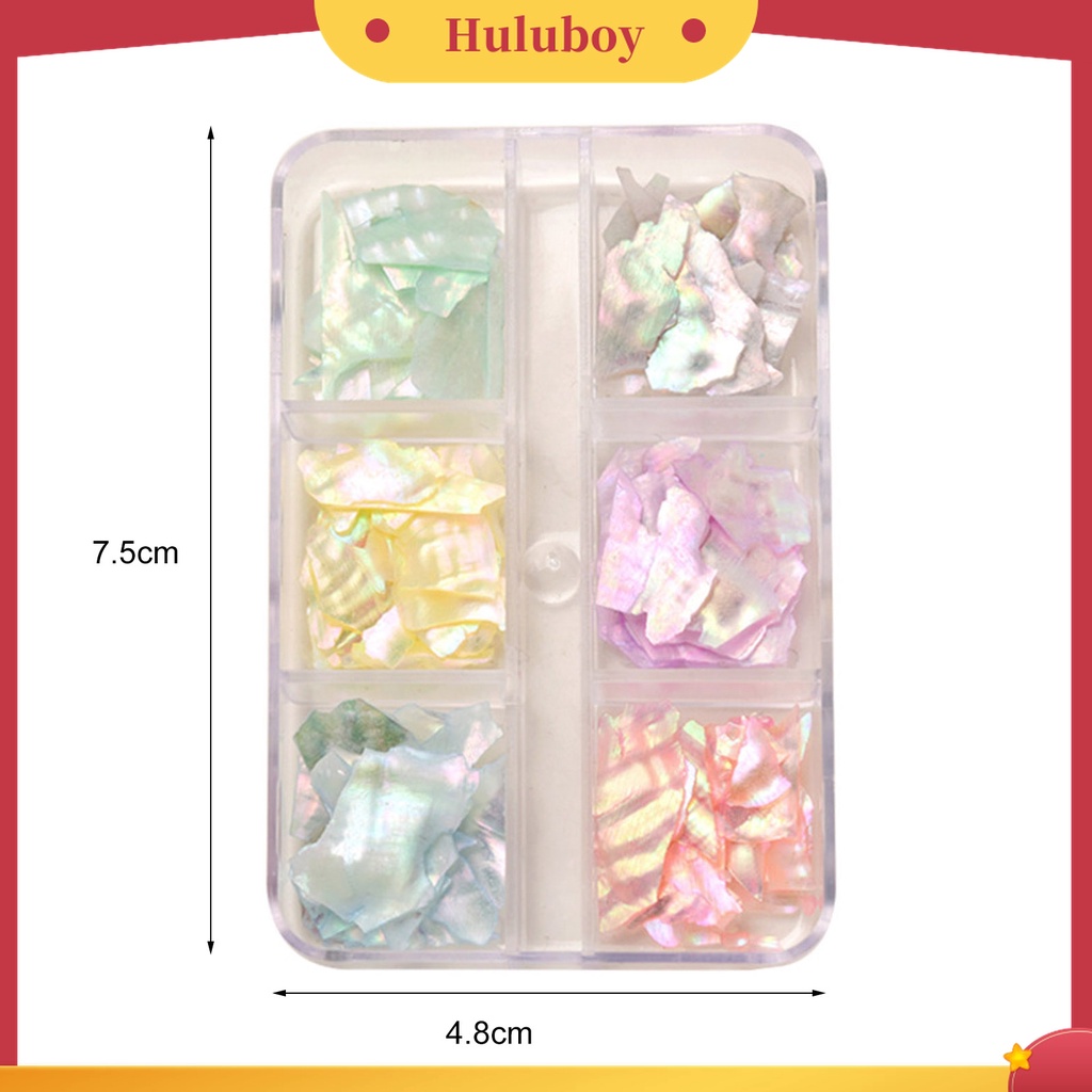 Huluboy Huluboy♡ 1 Kotak Batu Kerang Warna-Warni Untuk Dekorasi Manicure