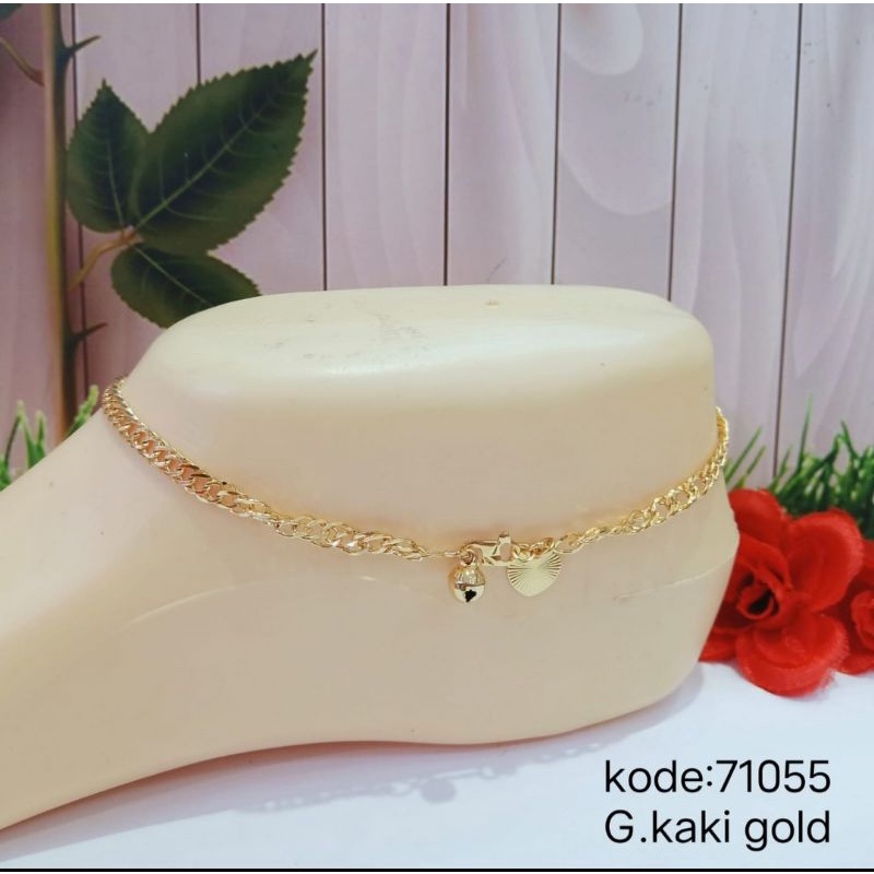 GELANG KAKI BIJI LADA KOMBINASI TITANIUM LAPIS EMAS 18k 74004.17-27.71053