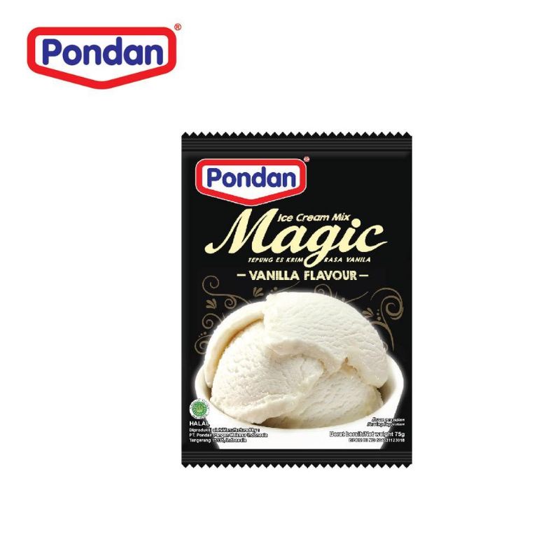 PONDAN ICE CREAM MAGIC RASA STRAWBERRY &amp; VANILLA &amp; COKLAT 75GRAM