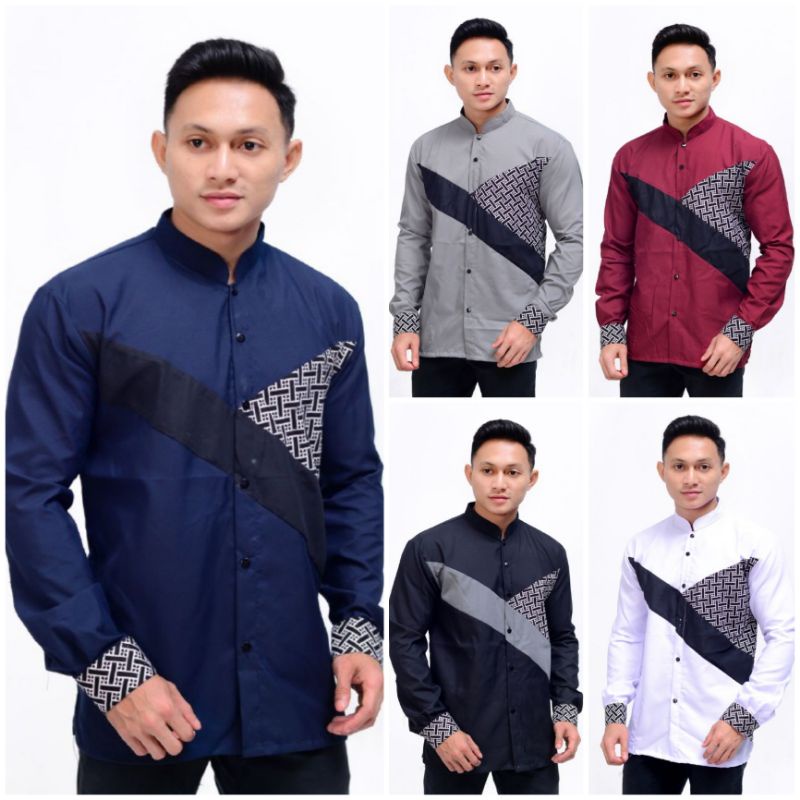 Baju Koko Kurta Dewasa Lengan Panjang Material Catton  Adem Serap Keringat