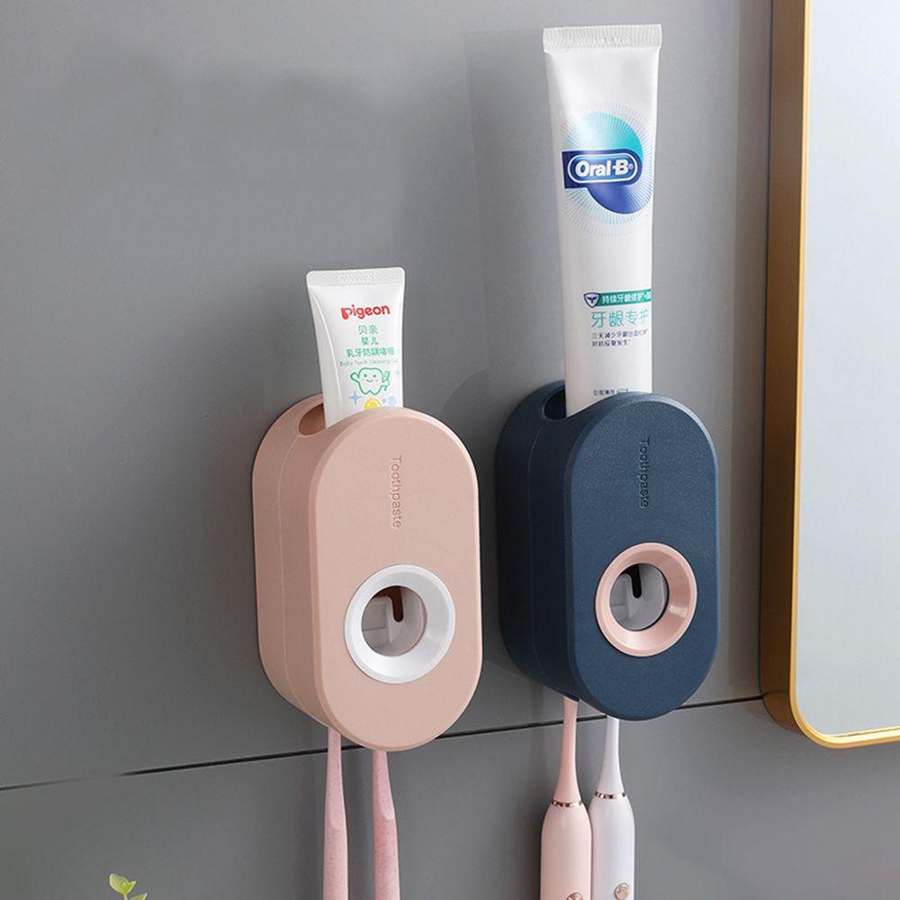 [Elegan] Alat Peras Pasta Gigi Dinding Suction Toothpaste Dispenser Penyimpanan Organisasi Perekat Tempat Sikat Gigi