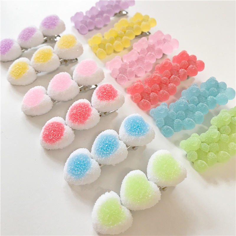 Magic789 2PCs Cute Gummy Bear Candy Hair Clips for Girls Barrettes Bobby Pin