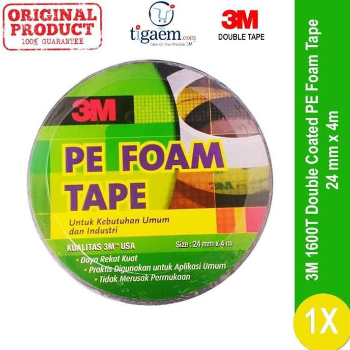 

HOT SALE|BEST SALLER 3M 1600 T Double Tape PE Foam tebal: 1.0 mm, size 24 mm x 4m