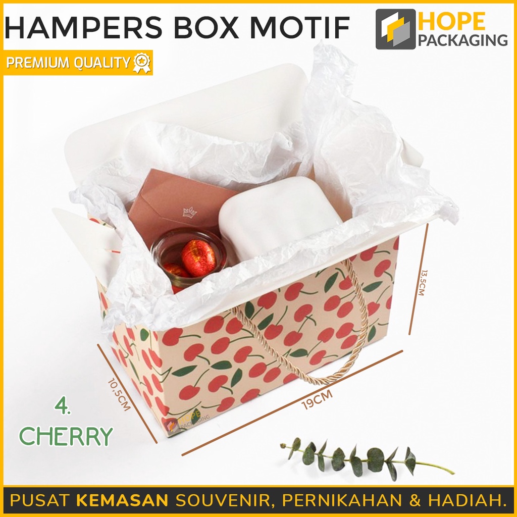 [ 3 PCS ] Sale Murah Hampers Gift Box Paper Lebaran / idul fitri Bungkus Kacang Buah Kue mubarak Kranjang Cola Motif cerry zig zag