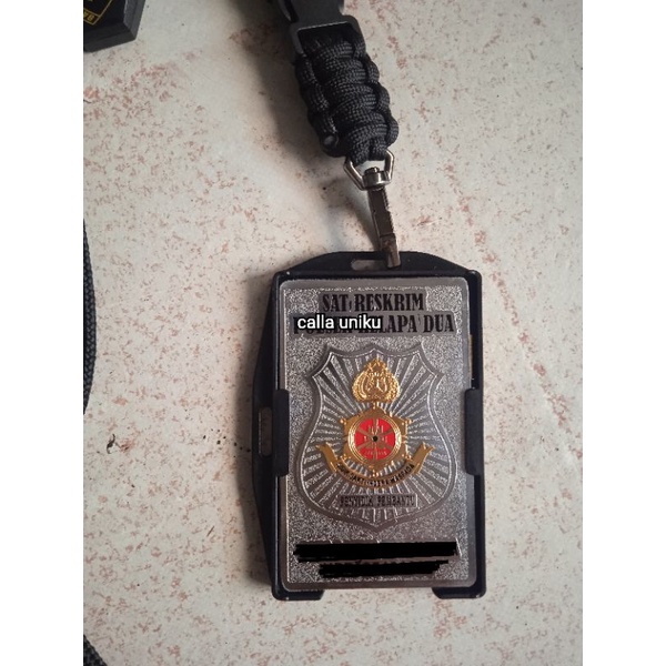 

lencana id card bolak-balik penyidik pembantu + lanyard tactical mini knife
