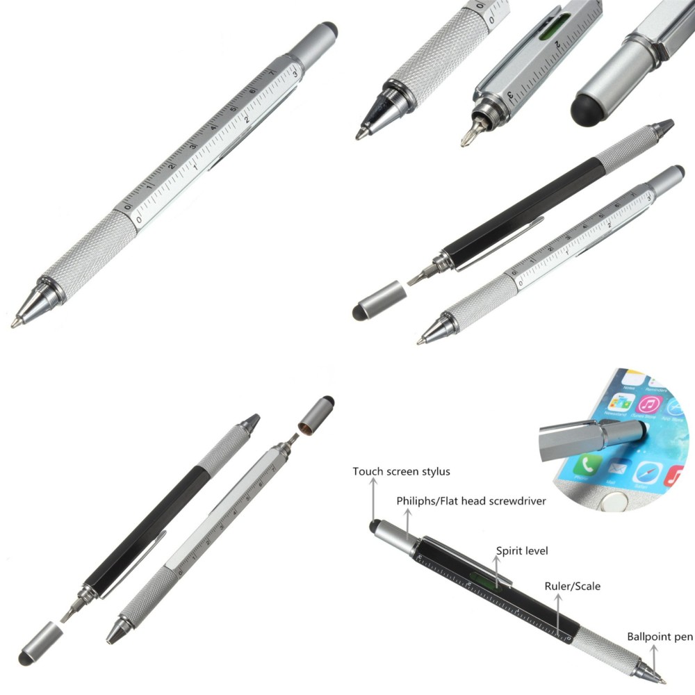

Taffware Pena Multifungsi Plastik Stylus + Penggaris + Level + Obeng - 9625 - Silver