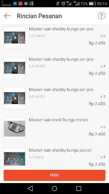 Masker Kain Shabby Navy Green Free Plastik