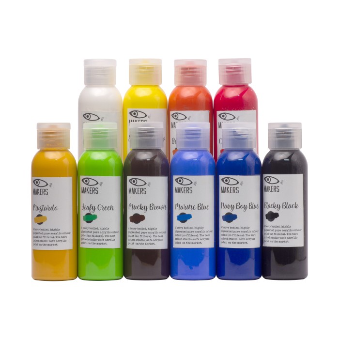 

Acrylic Paint Set of 10 100 ml by MAKERS BALI