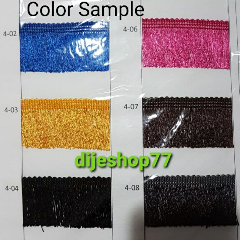 Renda Rumbai ( PREMIUM ) harga ROLL / Rumbai Halus Mengkilap / Rumbai Sisir / Renda Sajadah