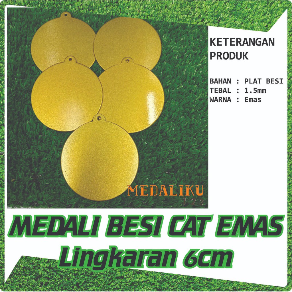 

Medali Kosongan Polosan Medali Besi Bahan Plat besi Warna Emas Lingkaran 6cm