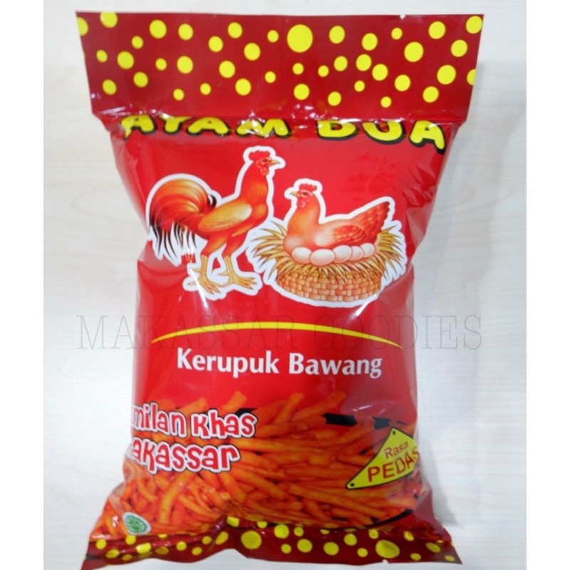 

Kerupuk Bawang Ayam Dua (Cahaya) 450gr