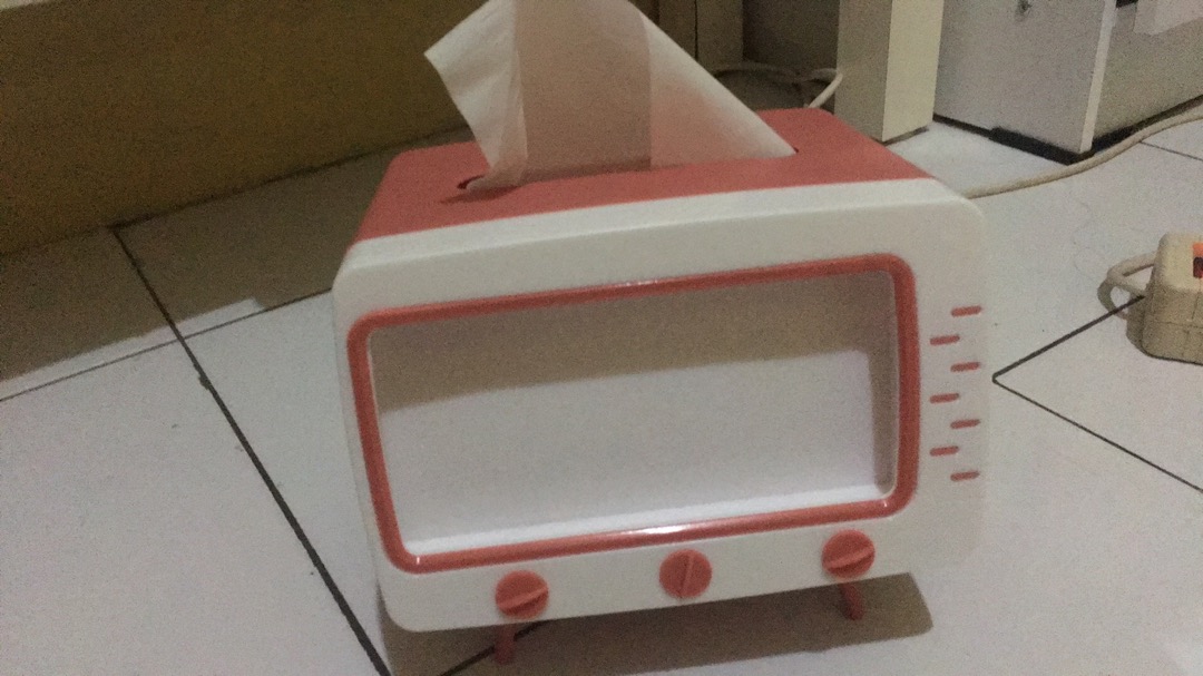 Kotak Tissue Unik Bentuk Tv + Holder Hp