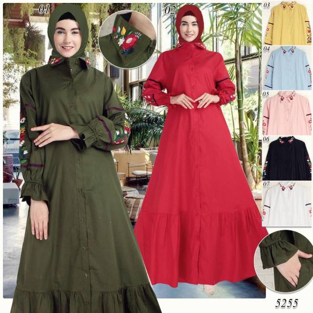 Tunik bunga panjang muslimah