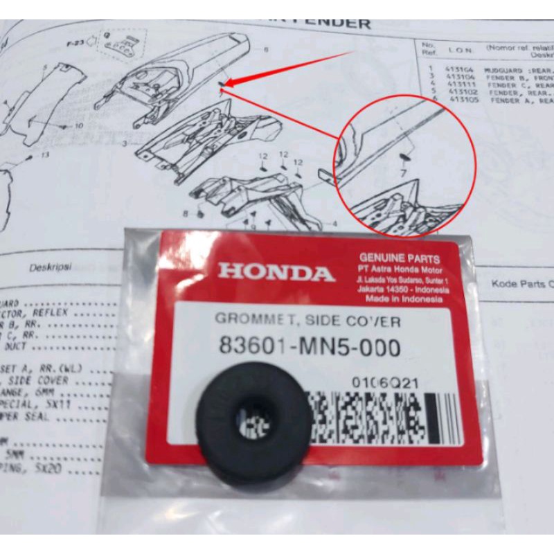karet cover dasi Honda Astrea prima star
