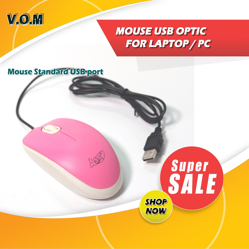 VOM-PROMO MOUSE USB OPTIC FOR LAPTOP / PC - 0057