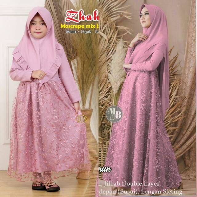 SYARI ARIANA | GAMIS SYARI MEWAH BAHAN MOSCREPE BRUKAT MUTIARA IMPORT FREE JILBAB CANTIK