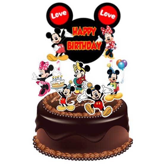 Mickey Mouse Head Topper Cake Birthday / Hiasan Kue Ulang Tahun