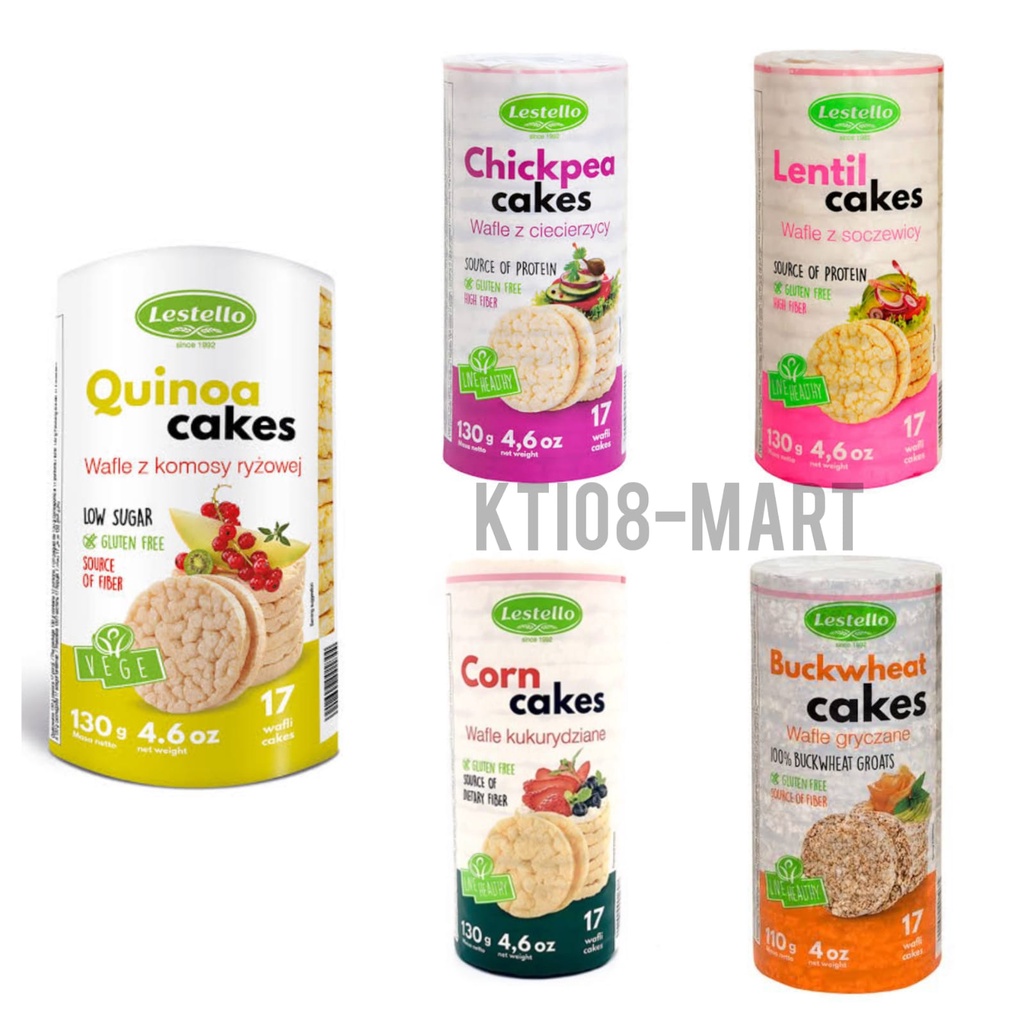

Lestello Kue Beras 130gr Chickpea - Buckwheat - Quinoa - Corn - Lentil / Gluten Free & High Fiber/ Import