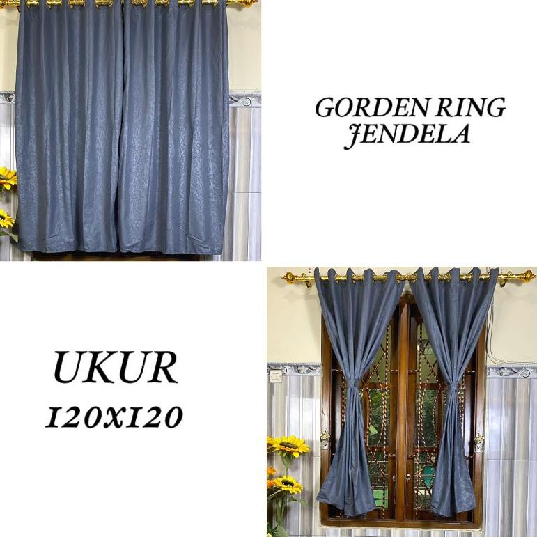 [PRODUK 8KVZP] Gorden Jendela Pendek Ring Polos Embos Gorden Kecil Gorden Jendela Kamar Gorden Motif