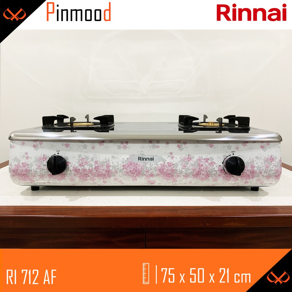 RINNAI KOMPOR GAS RI-712 AF 2 TUNGKU JUMBO MOTIF BUNGA CANTIK