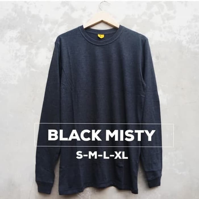  Kaos  Longsleeve Black Misty  Cotton Combed 30s Kaos  Polos  