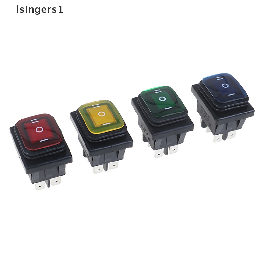 (lsingers1) 1pc Saklar Rocker Toggle 6-pin 30A / 250V 12V 220V Anti Air Dengan Lampu LED Untuk Perahu