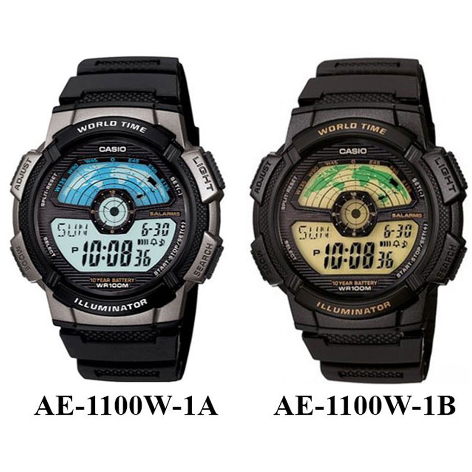 Casio Original AE-1100W Jam Tangan Pria - Digital - Karet - Hitam