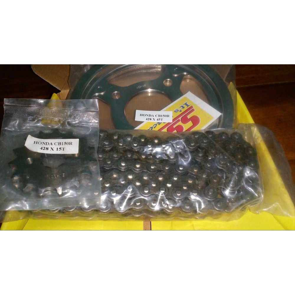 GEAR SET SSS CB STREETFIRE 150R - GIR SET CB/CB150R - FULLSET RANTAI GEAR 428