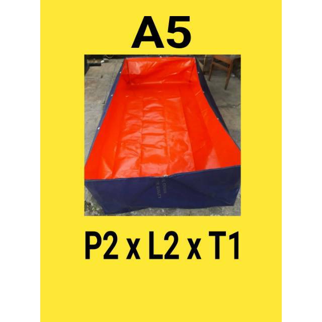 KOLAM TERPAL KOTAK/TERPAL KOLAM KOTAK/TERPAL KOLAM IKANLELE 2X2X1 A5