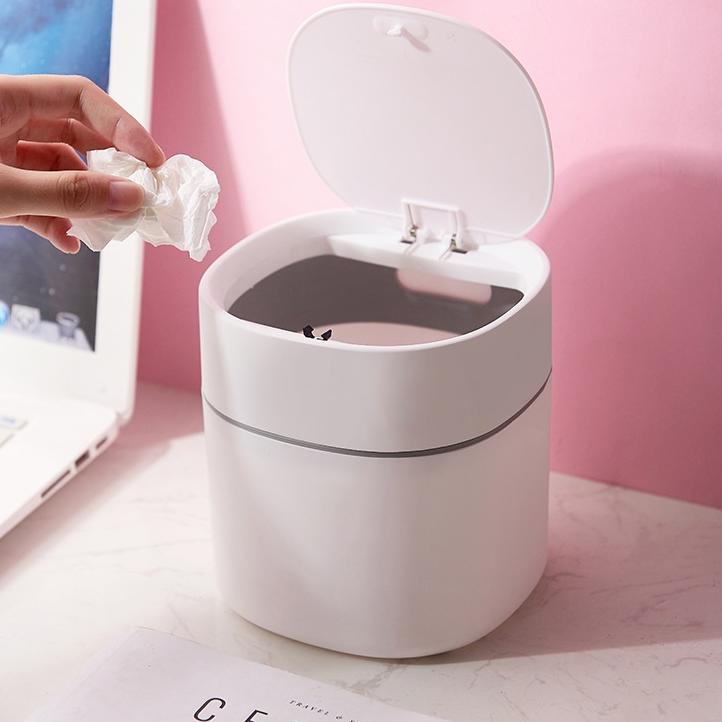 Trendy 【ZEN】Tempat Sampah meja mini tong sampah kamar kecil mini trash can ..-3