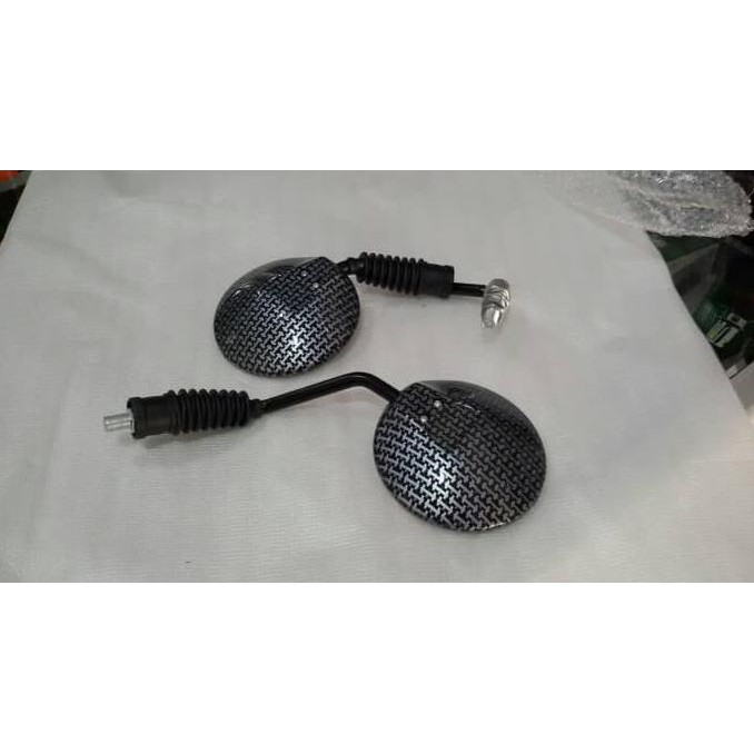 Spion Carbon Lipat Bulat Pendek - Carbon Gold