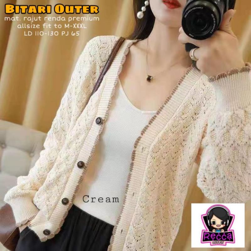 bitari outer / outer rajut renda / cardigan kekinian / kardigan cantik ala korea / cardy renda / COD