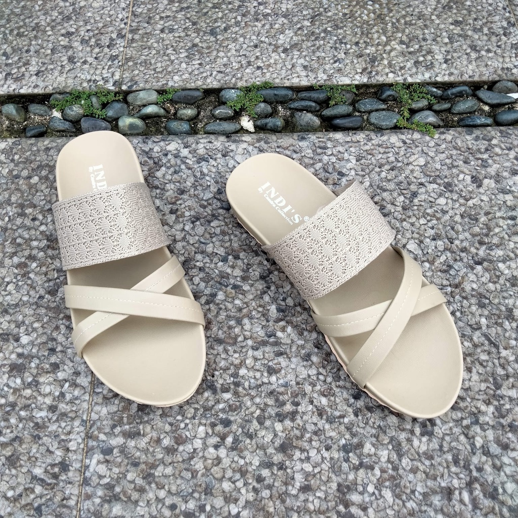 Sandal Wanita Terbaru Selop Rajut Import - Sendal Tali Silang Wanita Santai NESANH - TASYA