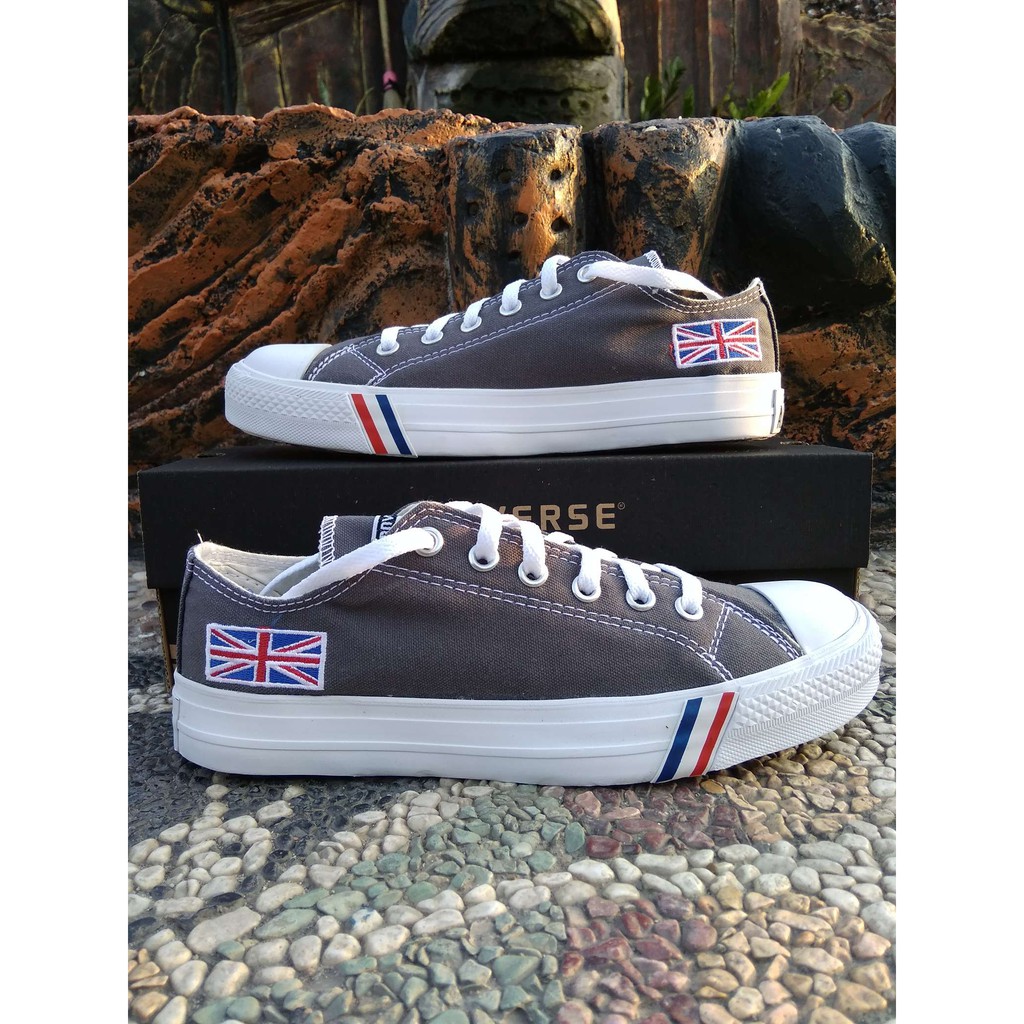 SEPATU CONVERSE ALL STAR PRIA WANITA MOTIF BENDERA ABU / GREY