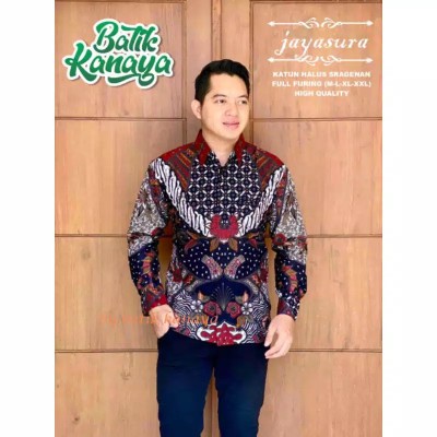 Prakha Kemeja Batik Pria Lengan Pendek Full Furing Bahan Katun Sragenan By Kanaya