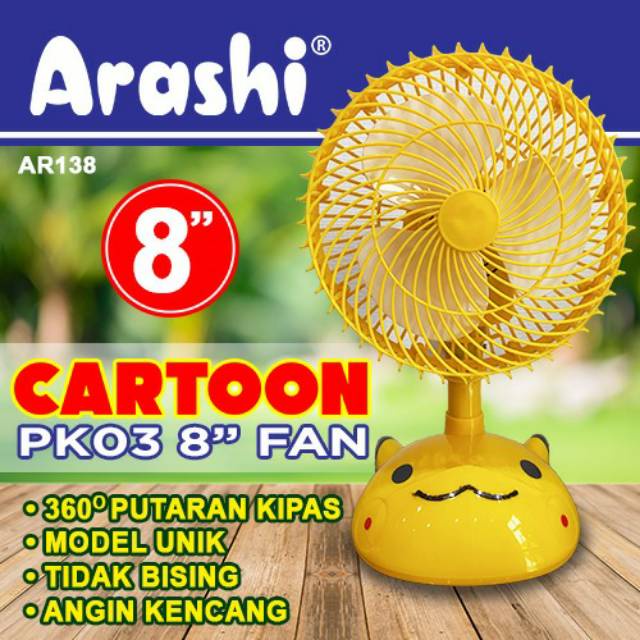 Deskfan Kaki Arashi / Fan Kipas Angin Meja Karakter Kartun Lucu