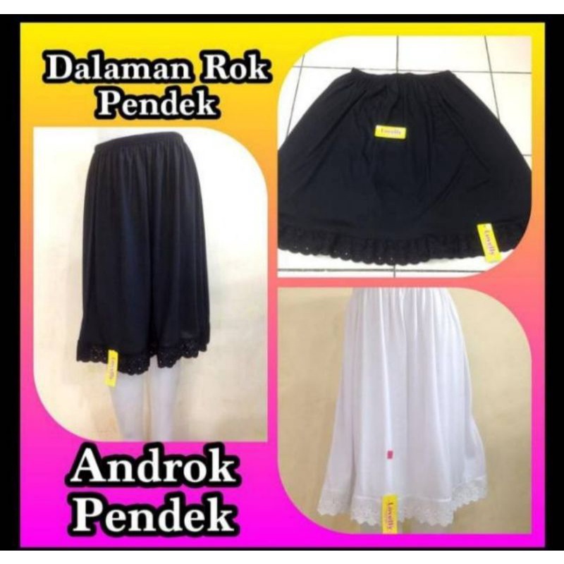 Androk Pendek Hitam & Putih - Underok - Dalaman Rok Pendek