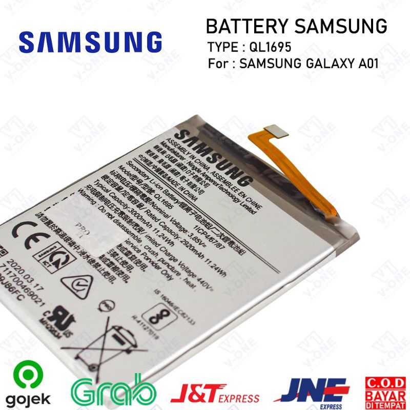 Baterai Batrai Battery Battray Samsung A01 A015f QL1695 Original