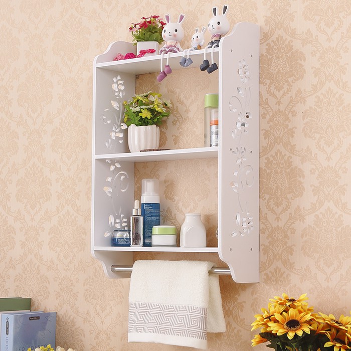 RAK KOSMETIK MAKE UP GANTUNG PLASTIK DINDING MURAH MULTIFUNGSI AKSESORIS SHABBY CHIC IMPORT B106